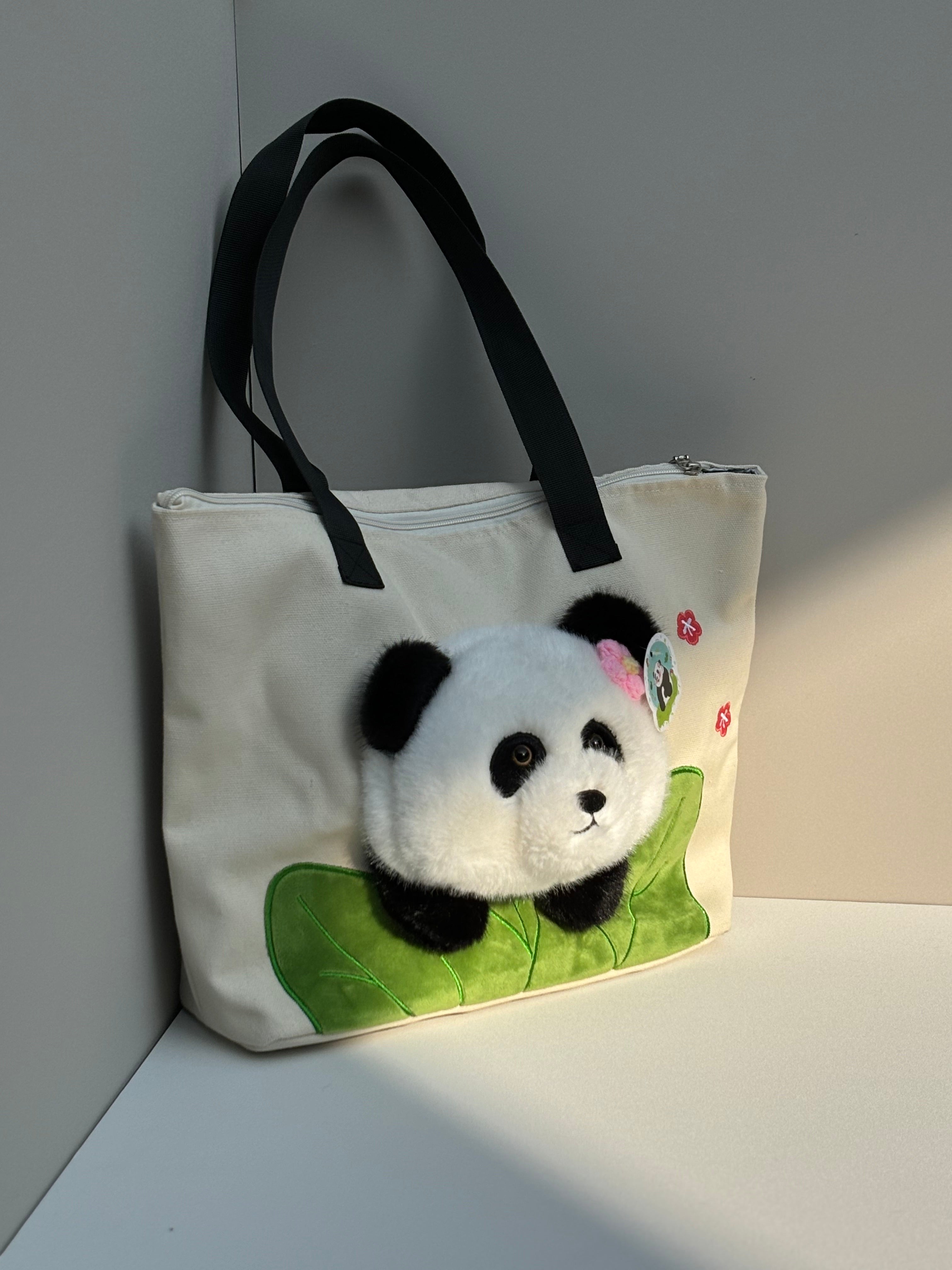 Green leaf panda huahua shoulder bag