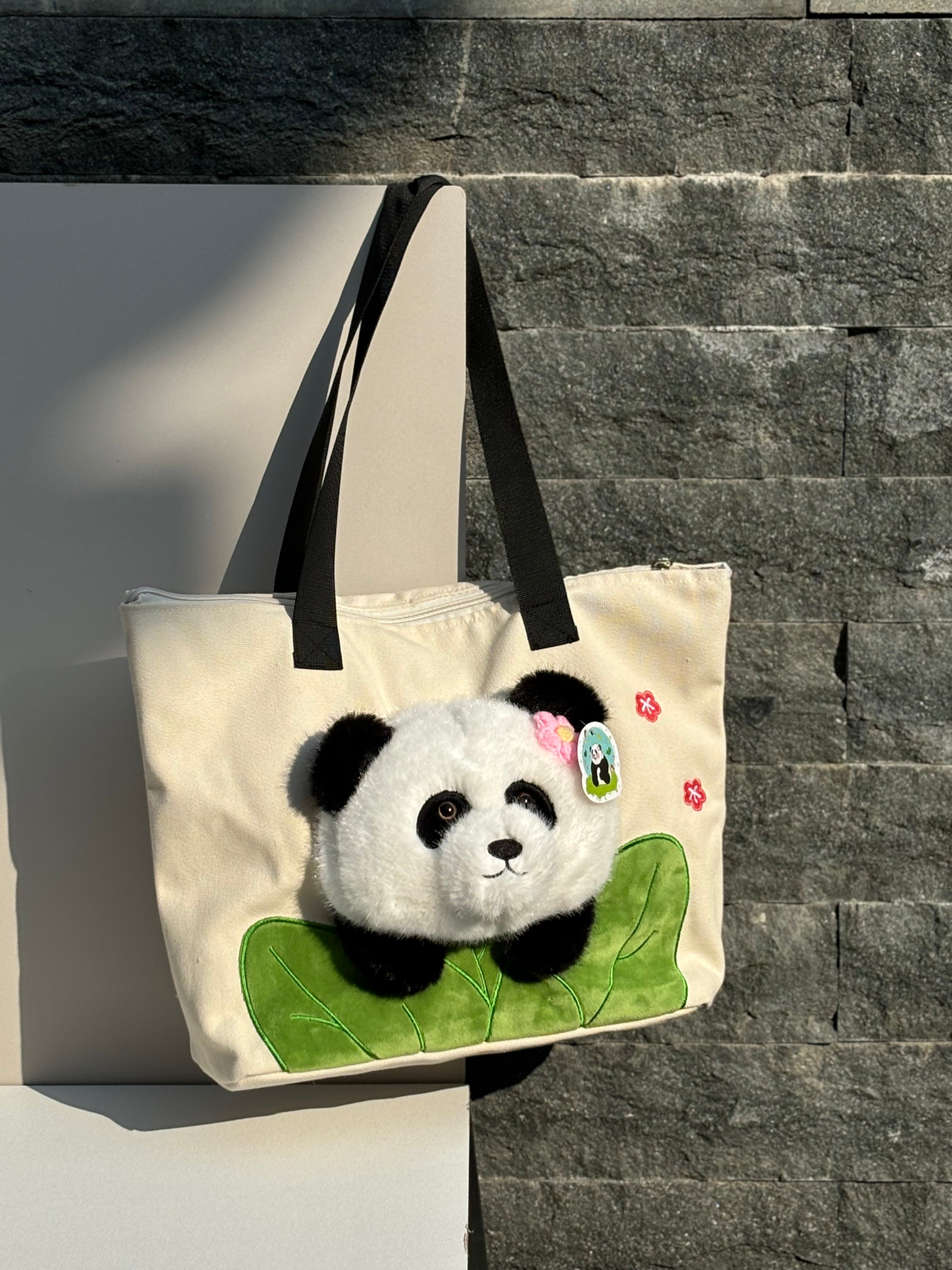 Green leaf panda huahua shoulder bag