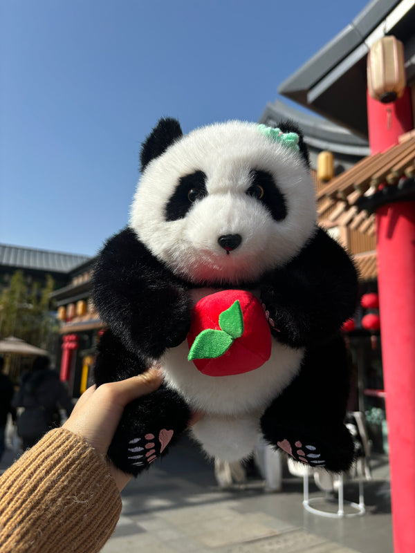 Pink Embroidered Palm Apple panda huahua doll